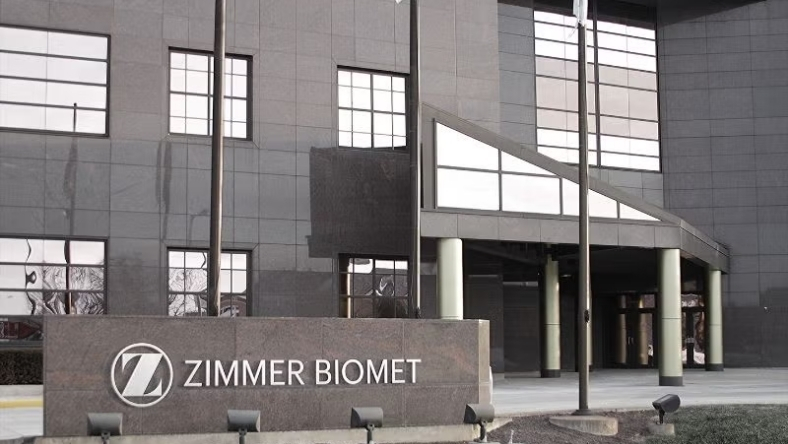 Zimmer Biomet corporate office building exterior with company signage